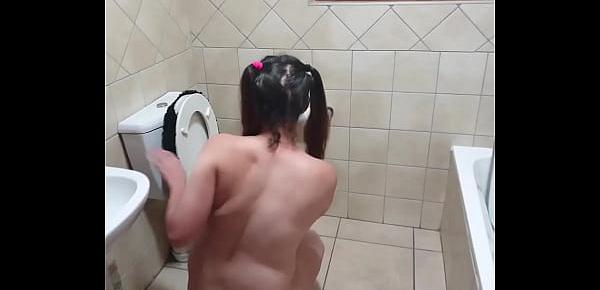  Toilet licking slut takes piss in the face and sucks cock | face slapping  and spitting